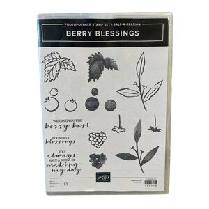 Stampin' Up! "Berry Blessings" Photopolymer Stamp‎ Set Berries Floral Two-Step